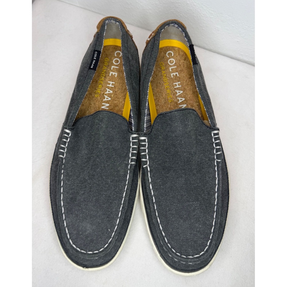 Cole Haan Grand Series‎ Loafers Mens 10 Grey  Canvas Slip On C32273